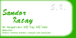 sandor katay business card